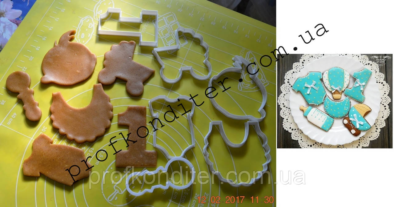 Набір вирубок на Рік, висота 9см, фото 1