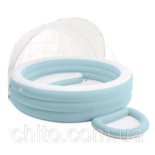 Дитячий надувний басейн Intex 57195 зі знімним навісом та ванночкою для ніг 277х221х137 см 830 л, фото 1