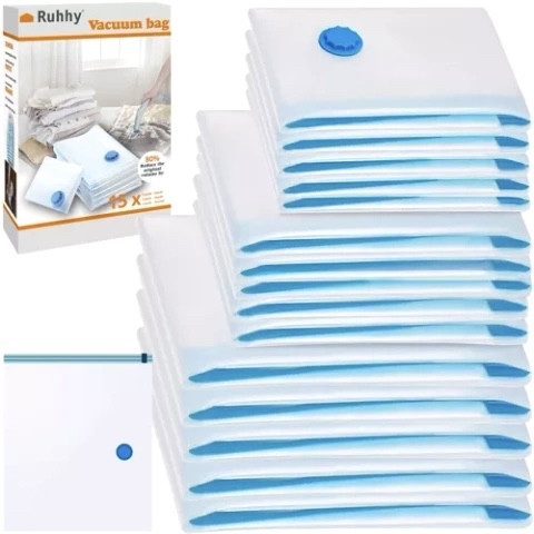 Вакуумні пакети 15шт Ruhhy 22129 - 50х70см; 60х80 см; 70х100 см.