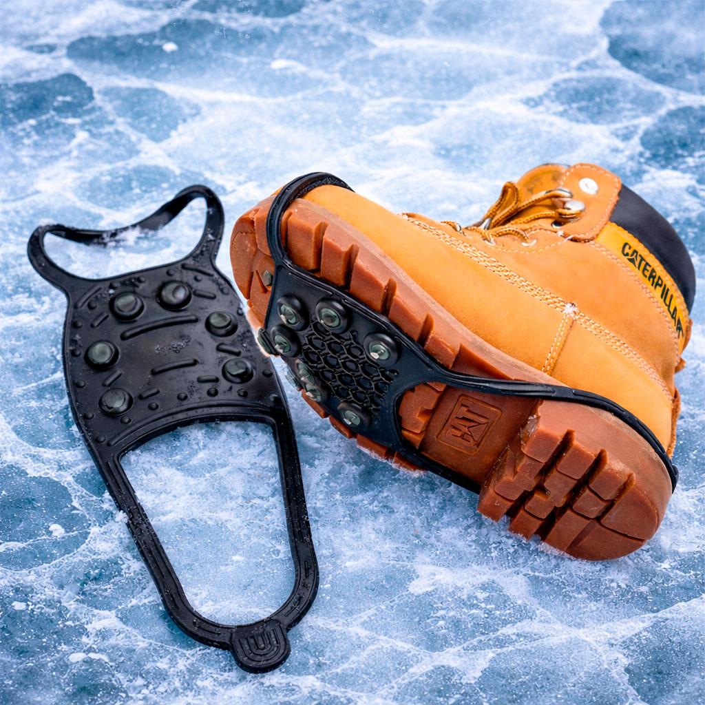 Льодоступи на взуття на 6 шипів, 36-42 р., Зелений, антиковзні накладки на взуття, шипи на взуття