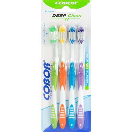Набір зубних щіток «Cobor» 19см на блістері 4 шт E813/4 MZOPT