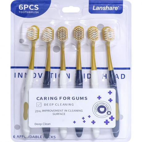 Набір зубних щіток "Lanshare" 18см на блістері 6 шт 6888 MZOPT
