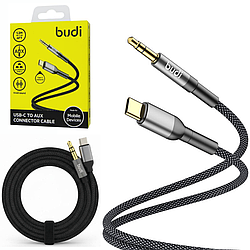Кабель для смартфона та планшета Type-C to 3.5 mini jack, 1.2м, Budi DC131LXA / Кабель для підключення навушників / Аудіо кабель