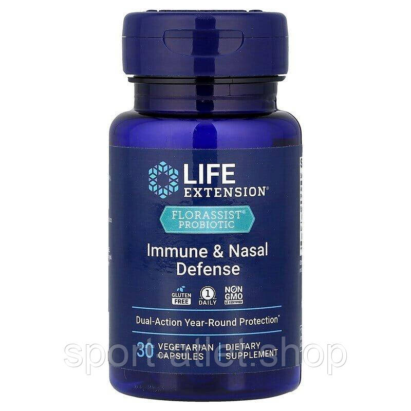 Пробіотики і пребіотики Life Extension Florassist Immune & Nasal Defense, 30 вегакапсул, фото 1