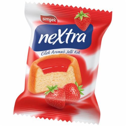 Тістечко Nextra з полуничною начинкою (12*24 шт.) - 25 g, фото 1
