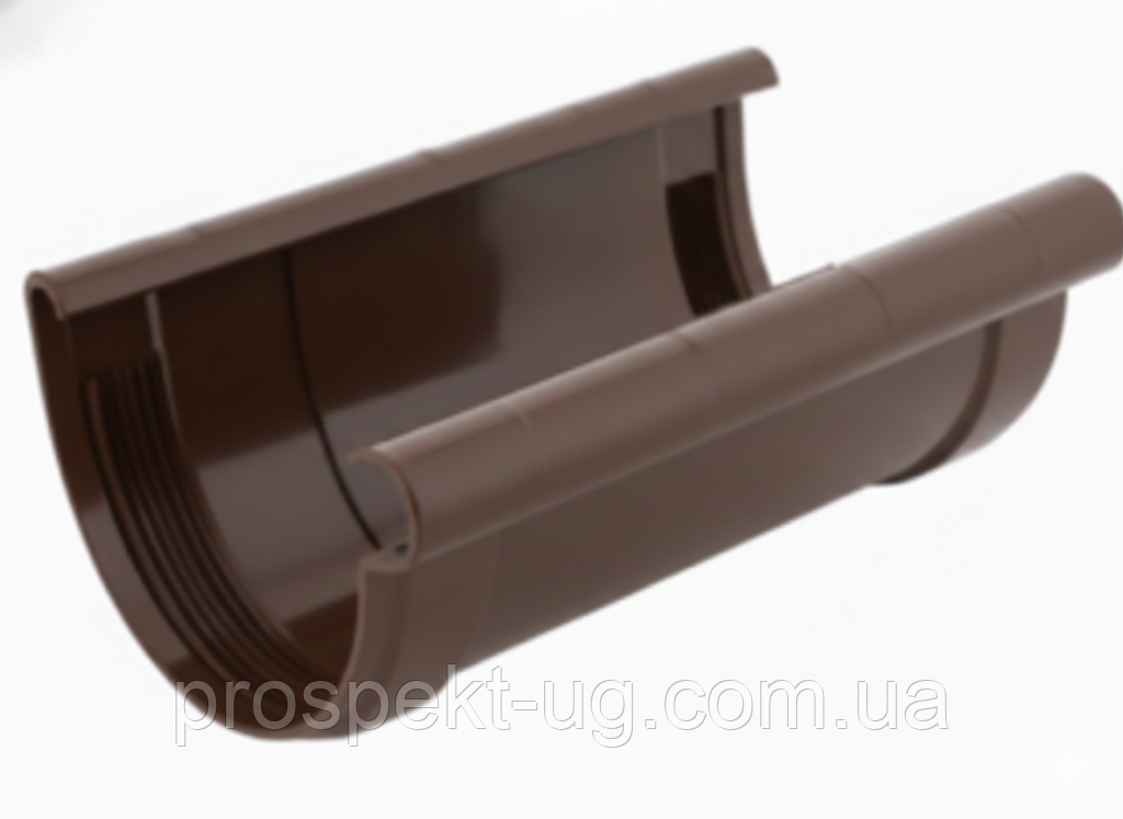 З'єднувач ринви пластиковий 130 коричневий Profil, фото 1