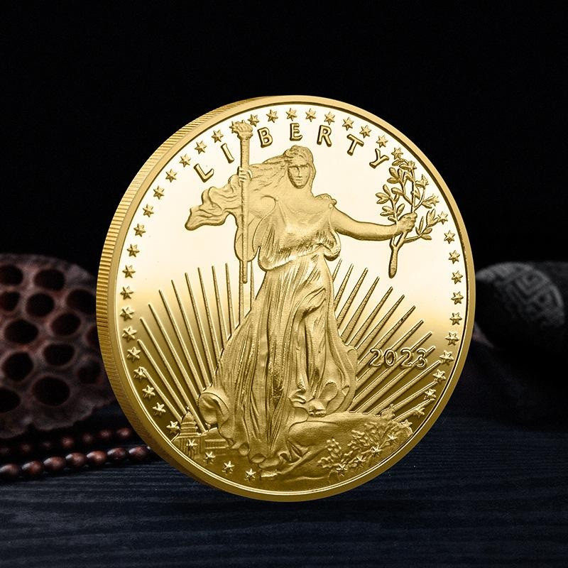 Сувенір монета Американський Золотий Орел 2023 Пруф (American Gold Eagle 50 доларів) голд (40*3 мм), фото 1