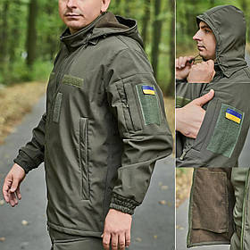 Куртка тактична Softshell Olive штормівка утеплена з вологозахисного матеріалу для військових ЗСУ | Розмір 46–62