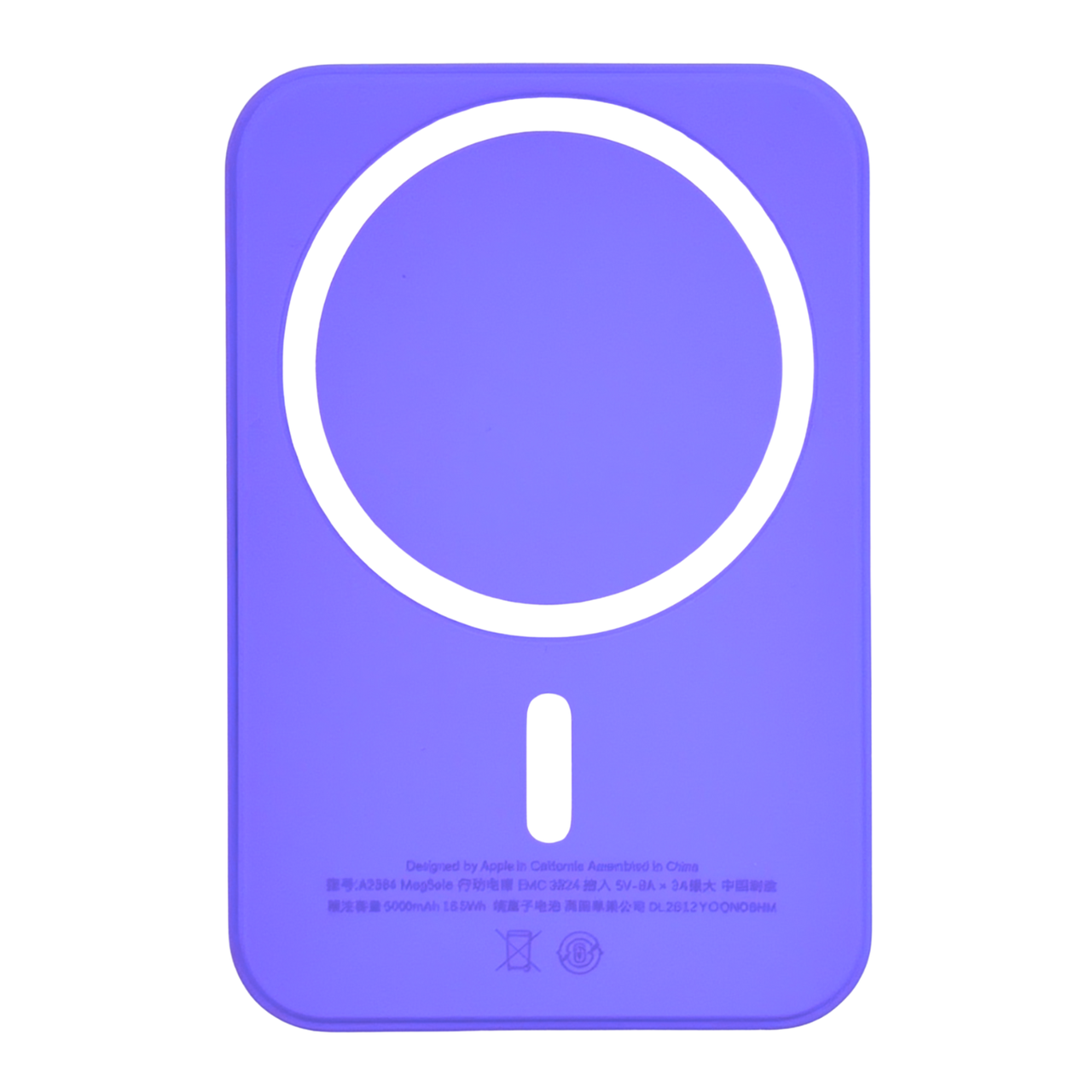 Павербанк 5000мАч для смартфона з бездротовою магнітною зарядкою, бездротовий Power Bank для iPhone магсейф Purple, фото 1