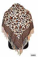 Коричневый леопардовый кашемировый платок