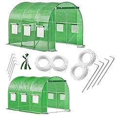 Теплиця арочна Springos 0,6 мм 300 × 200 × 200 см 6-м² для дачі та городу ідеальна для зелені овочів і квітів