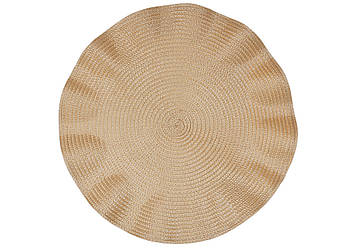 Набір (12 шт.) серветка сервірувальна (плейсмат) D38см Soft Wave, колір - золотий