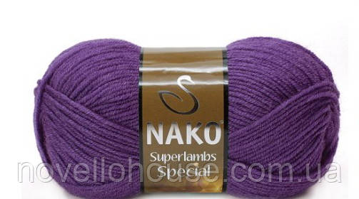 Nako SUPERLAMBS SPECIAL (Суперламбс спесіал) № 6965 фіолетовий (Напівшерстяна пряжа, нитки для в'язання)