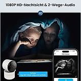 Amorom Smart Auto-Tracking Camera (модель AM-P1) — це внутрішня поворотна Wi-Fi камера відеоспостереження, 2 штуки, фото 10