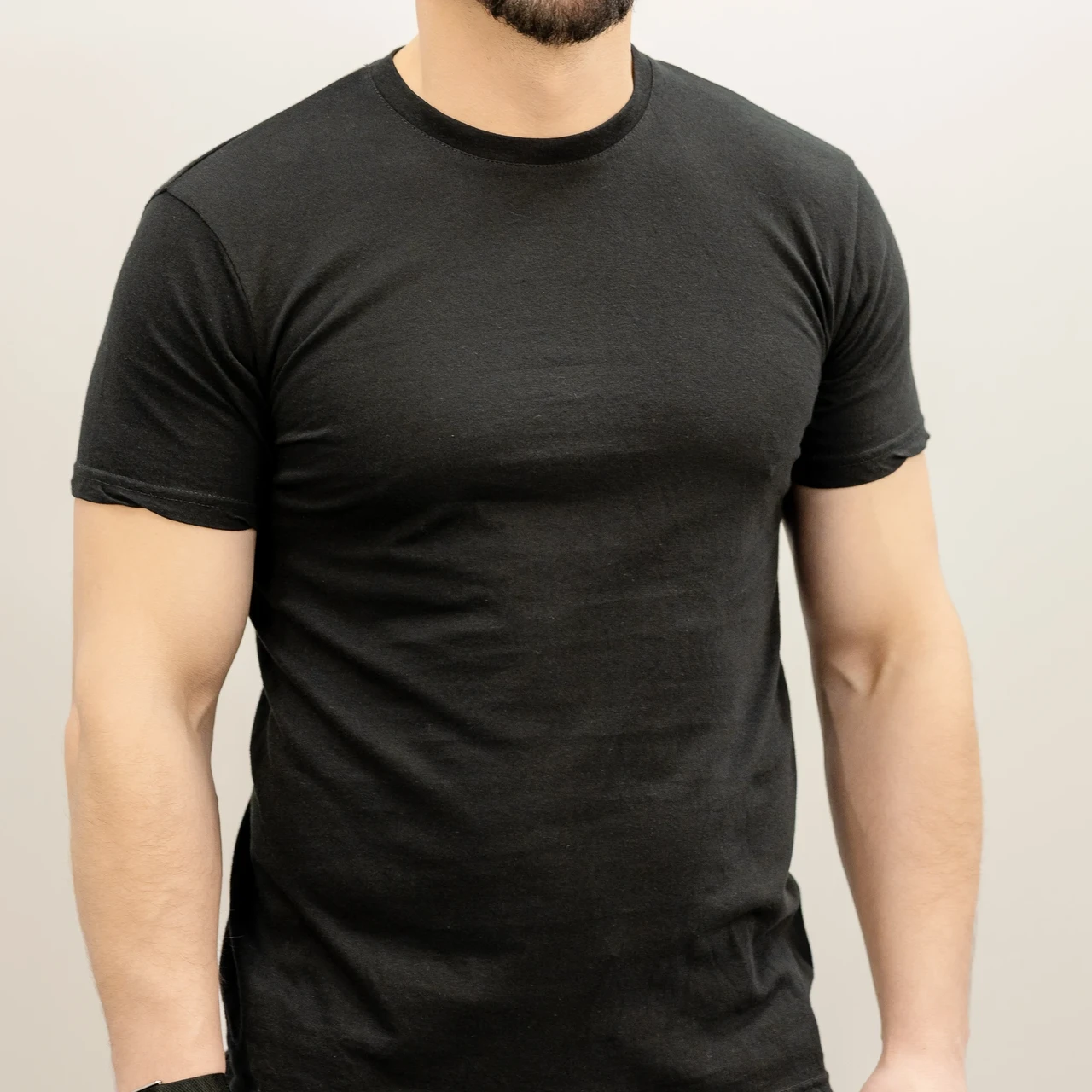 Футболка чорна чоловіча бавовна для щоденного носіння, спорту, туризму | Розміри: S-2XL