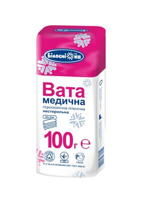 Вата медична гігієнічна 100г