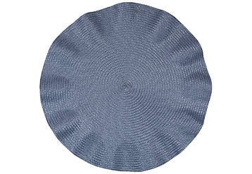 Набір (12 шт.) серветка сервірувальна (плейсмат) D38см Soft Wave, колір - блакитний