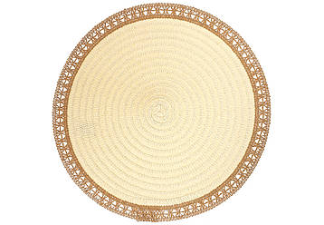 Набір (12 шт.) серветка сервірувальна (плейсмат) D38см Boho Lace, колір - натуральний беж