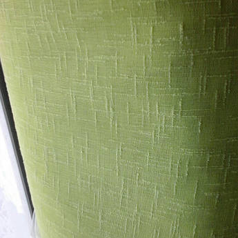 Тюль льон салатовий однотонний, залишок 2+2 м