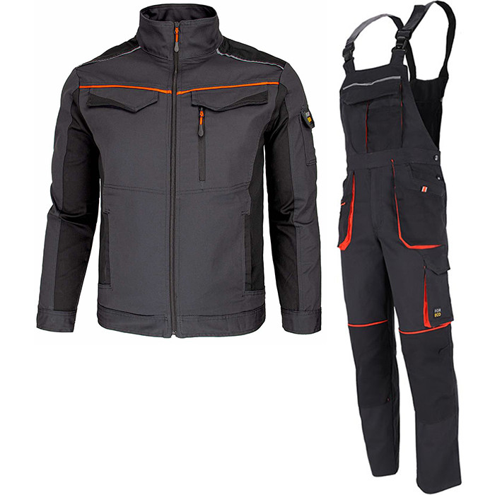 Костюм робочий чоловічий куртка та напівкомбінезон спецодяг захисний з еластаном, польша reis forelastic