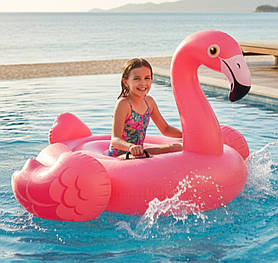 Надувний плотик для плавання Intex 57558 «Рожевий фламінго» 147х140х94 см