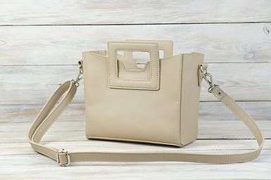 Сумка Каміла з натуральної шкіри колір Бежевий