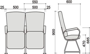 Кресло для актовых залов Лига-универсал - фото 2 - id-p33150502
