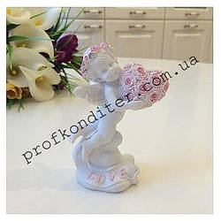 Силіконова форма "Ангел з Квітковим серцем" (розмір 10 див.)