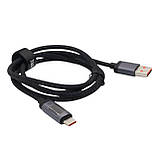 Кабель USB Type-C 100W PD з підтримкою швидкого заряджання індикацією для заряджання ноутбука смартфона Hoco 1.2m Power Delivery, фото 3