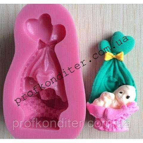 Молд Сплячий немовля у корзинці, фото 1