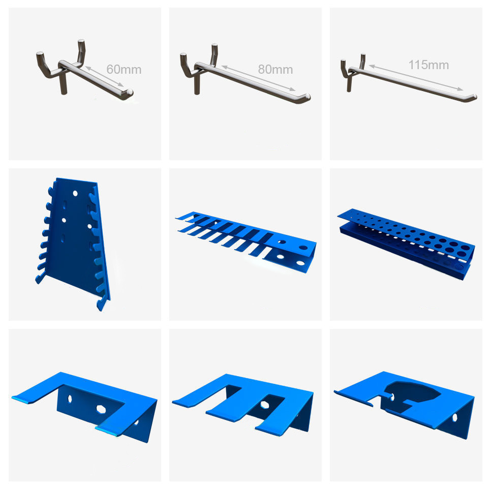 Додатковий набір кріплень на панель для інструменту Міткас (17 шт.), для гаража, СТО, майстерні