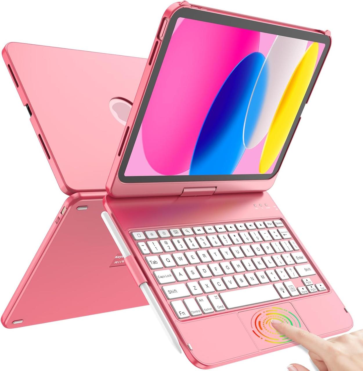 Чохол для клавіатури TQQ для iPad A16 11-го покоління 2025 і 10-го покоління 2022 (11/10,9 дюйма), багатофункціональний, фото 1