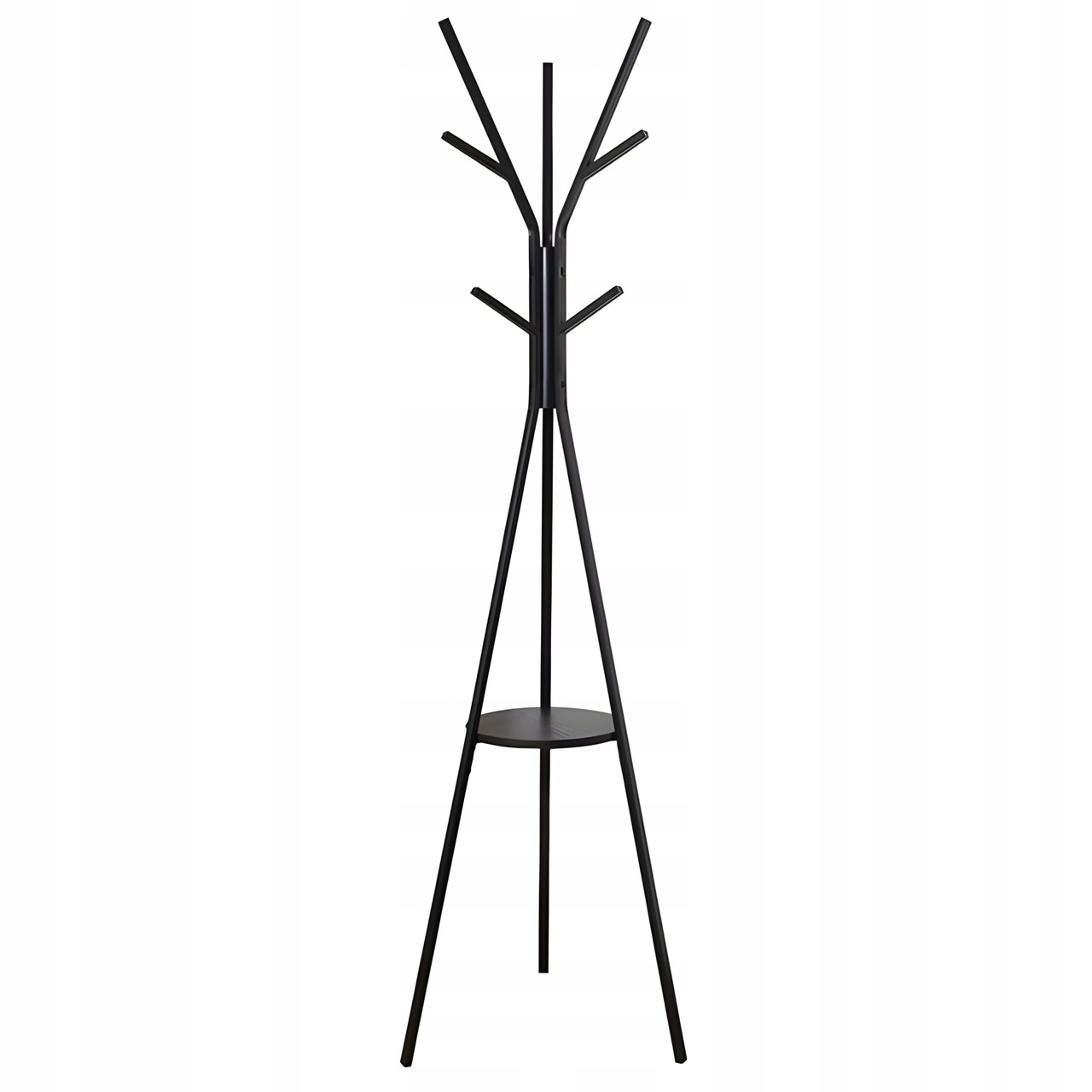 Підлоговий металевий вішак для одягу стоячий чорний лофт з 9 гачками 180 см, фото 1