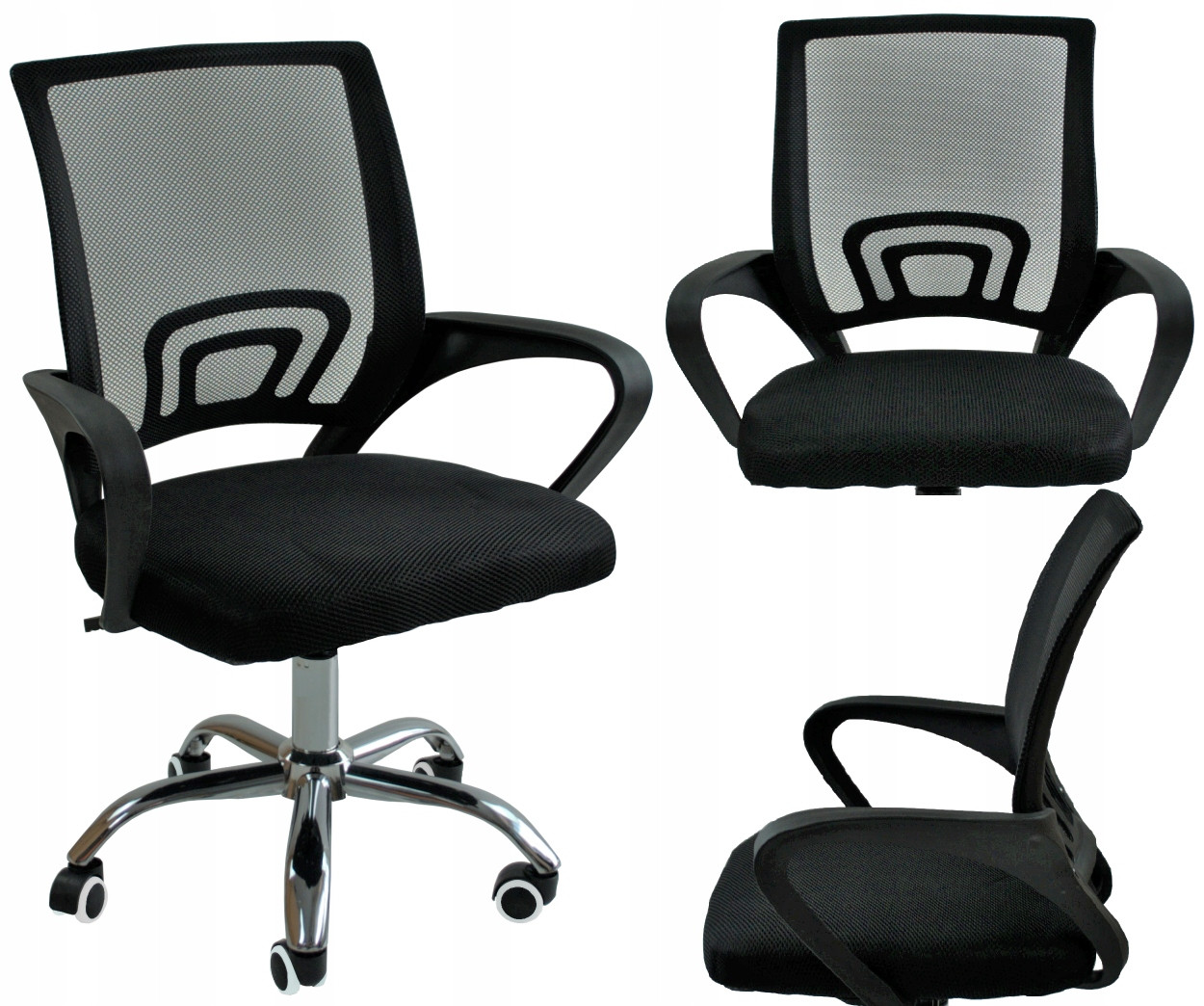 Чорне обертове молодіжне крісло для дорослих кабінет дитяча кімната, фото 1