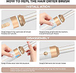 Стайлер для волосся Air Styler 7 в 1, UKLISS 110000 RPM Високошвидкісний фен із діамантами, зі щіткою для фена, дифузором, фото 8