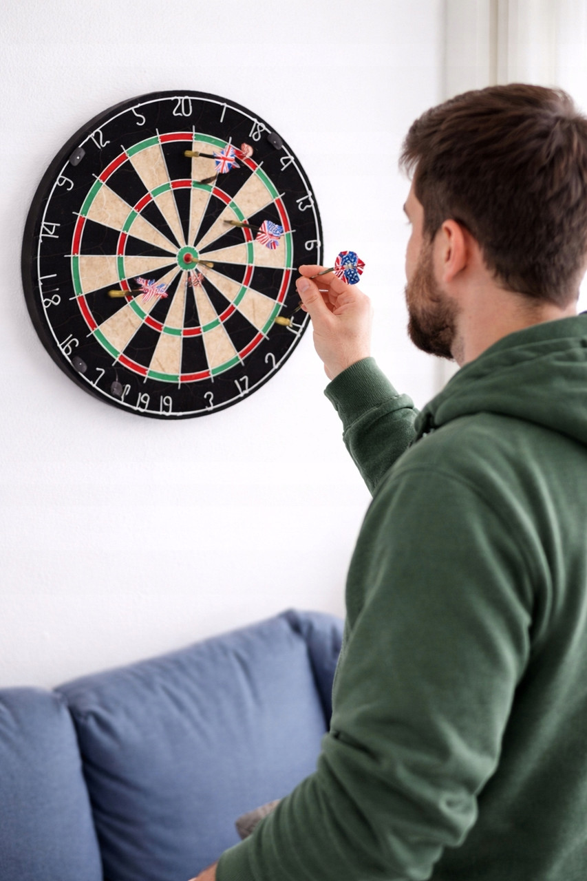 Мішень для дартсу з сізалу 45 см Grande Brazil + 6 стріл і тримач, фото 1