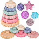 Сенсорна іграшка для дітей Montessori башта з кубиків гризун кубик 6в1, фото 4