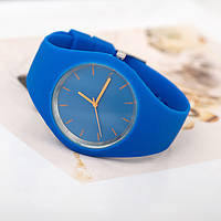 Модний стильний жіночий годинник Geneva, синій, силіконовий ремінець