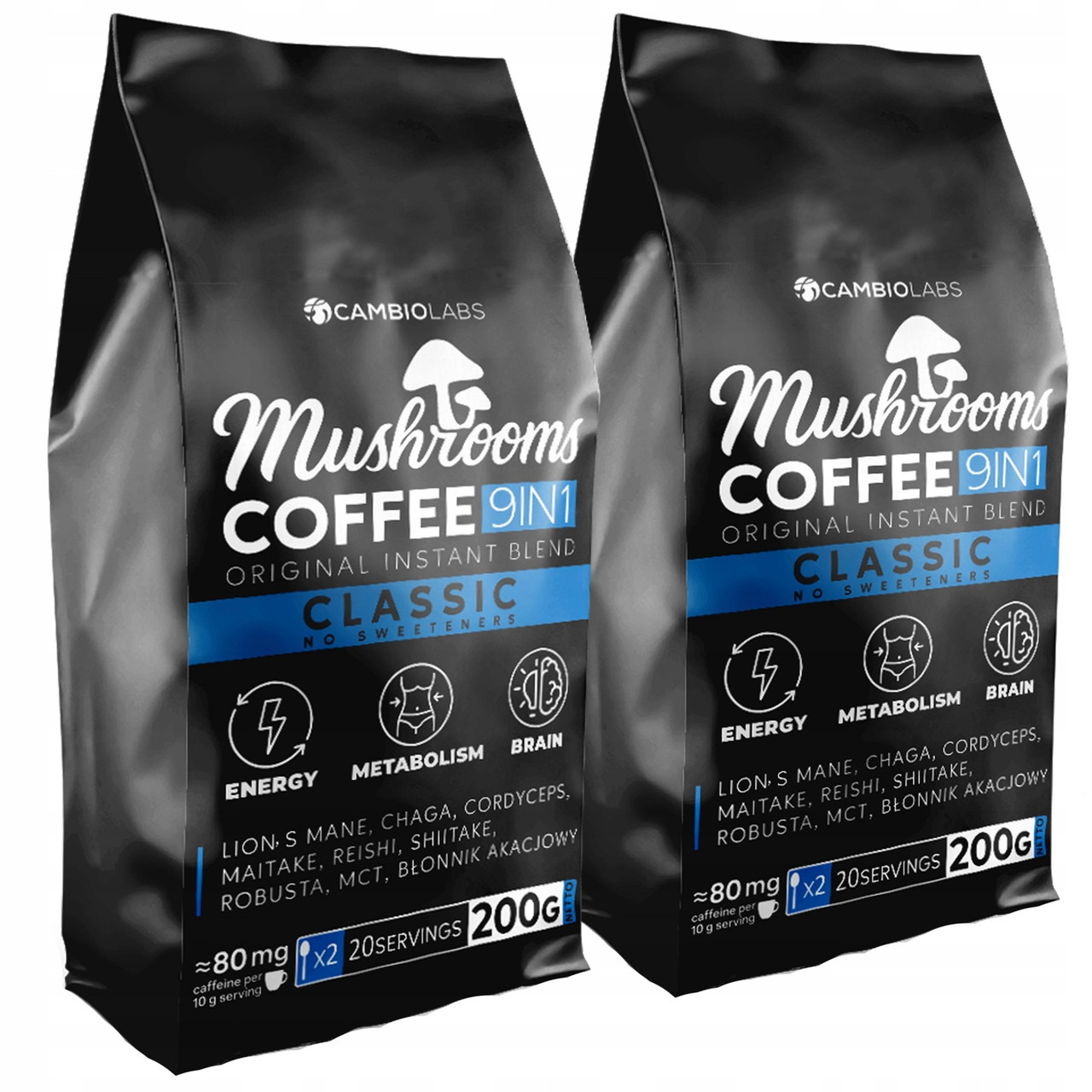 Набір з 2 штук розчинна грибна кава 9 в 1 Soplówka Clear Mushroom Coffee какао х2, фото 1