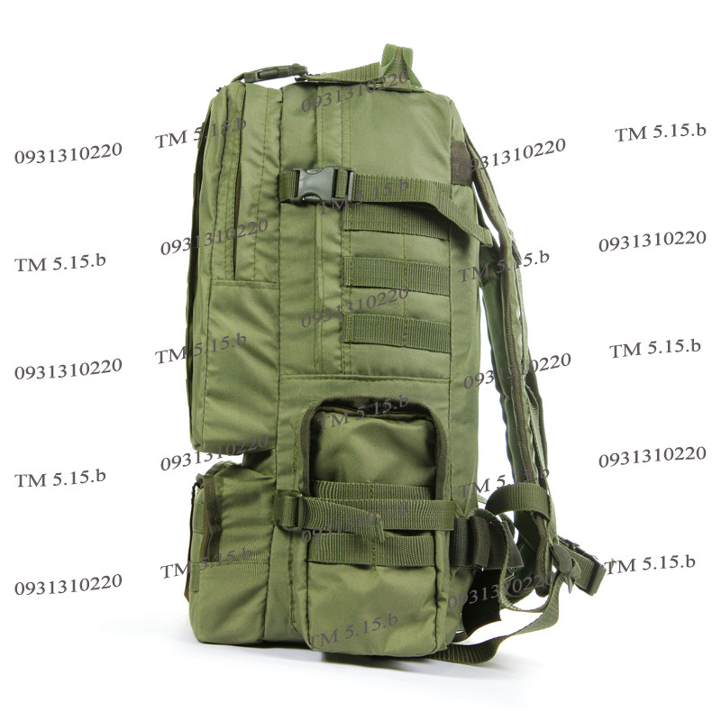 Тактичний армійський похідний міцний рюкзак на 50 літрів оливи. - фото 4 - id-p220799433