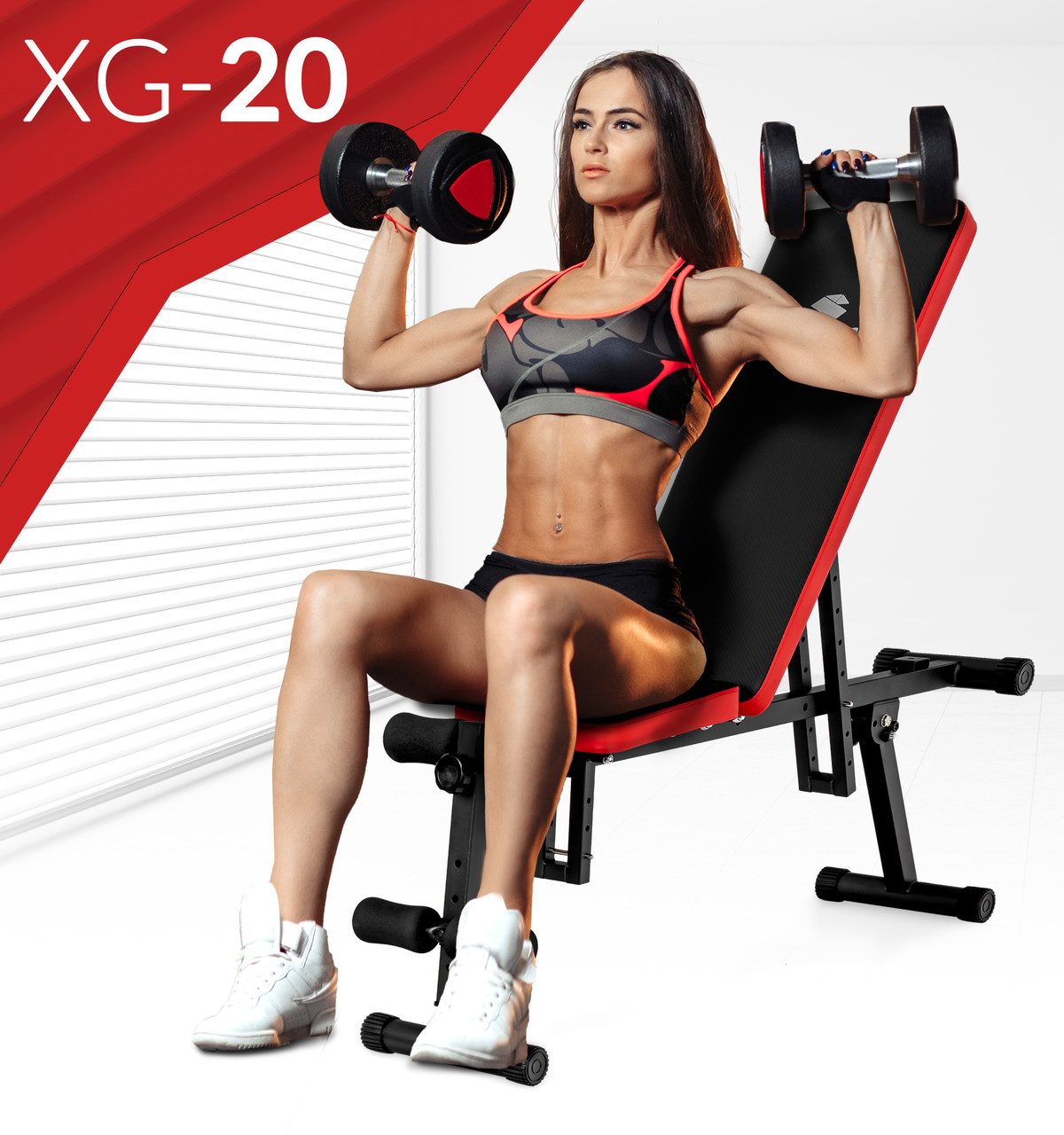 Тренувальна лавка для вправ багатопозиційна складна лавочка для пресу, фото 1