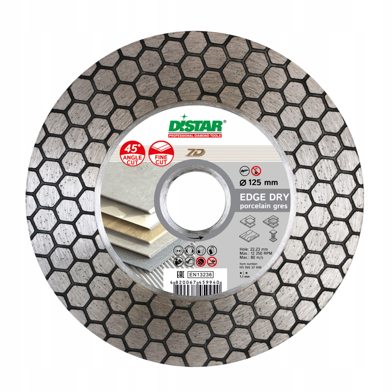 Distar Edge Dry 125 диск для різання під кутом 45, фото 1