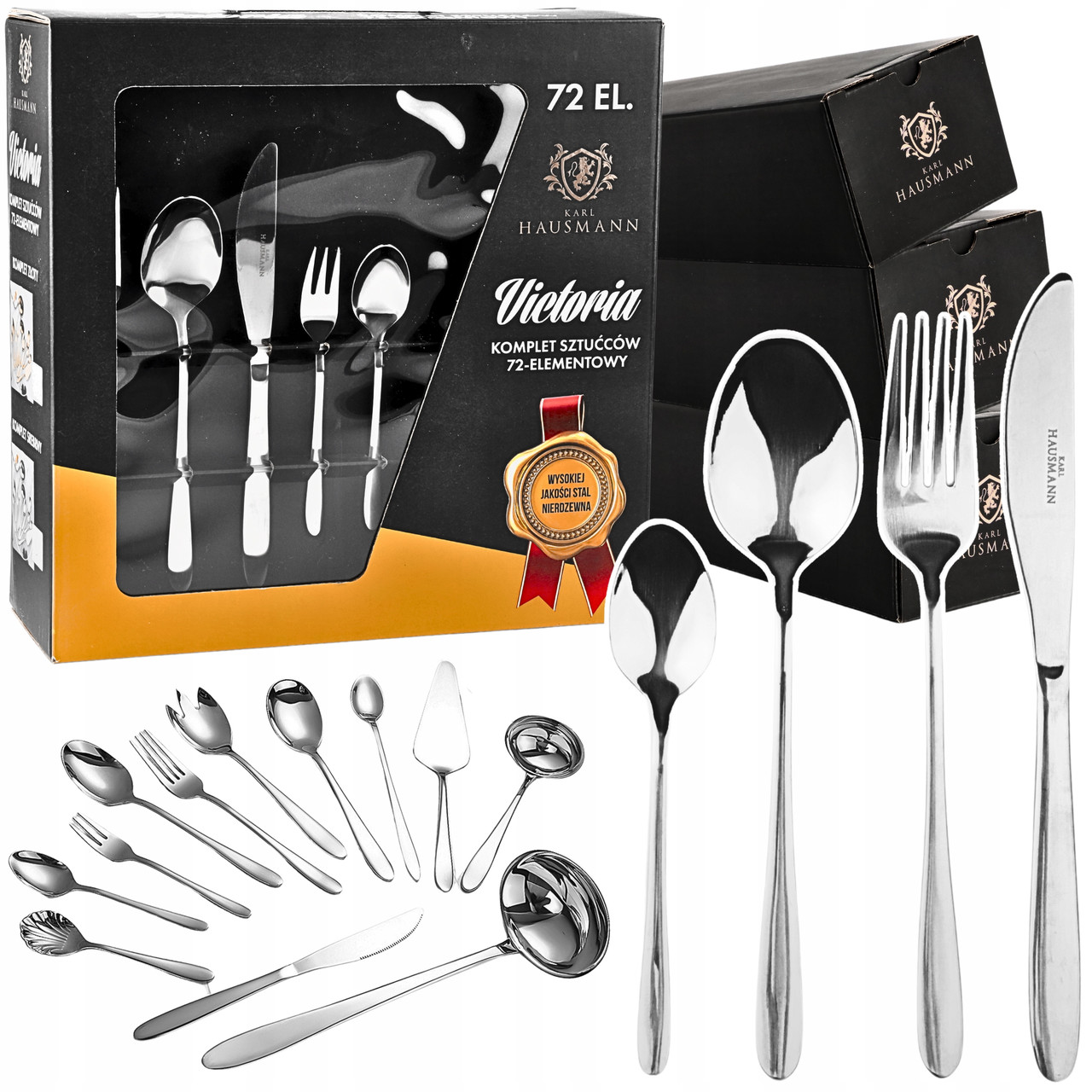 Набір столових приборів на 12 осіб 72 елементи + коробка Victoria Karl Hausmann, фото 1
