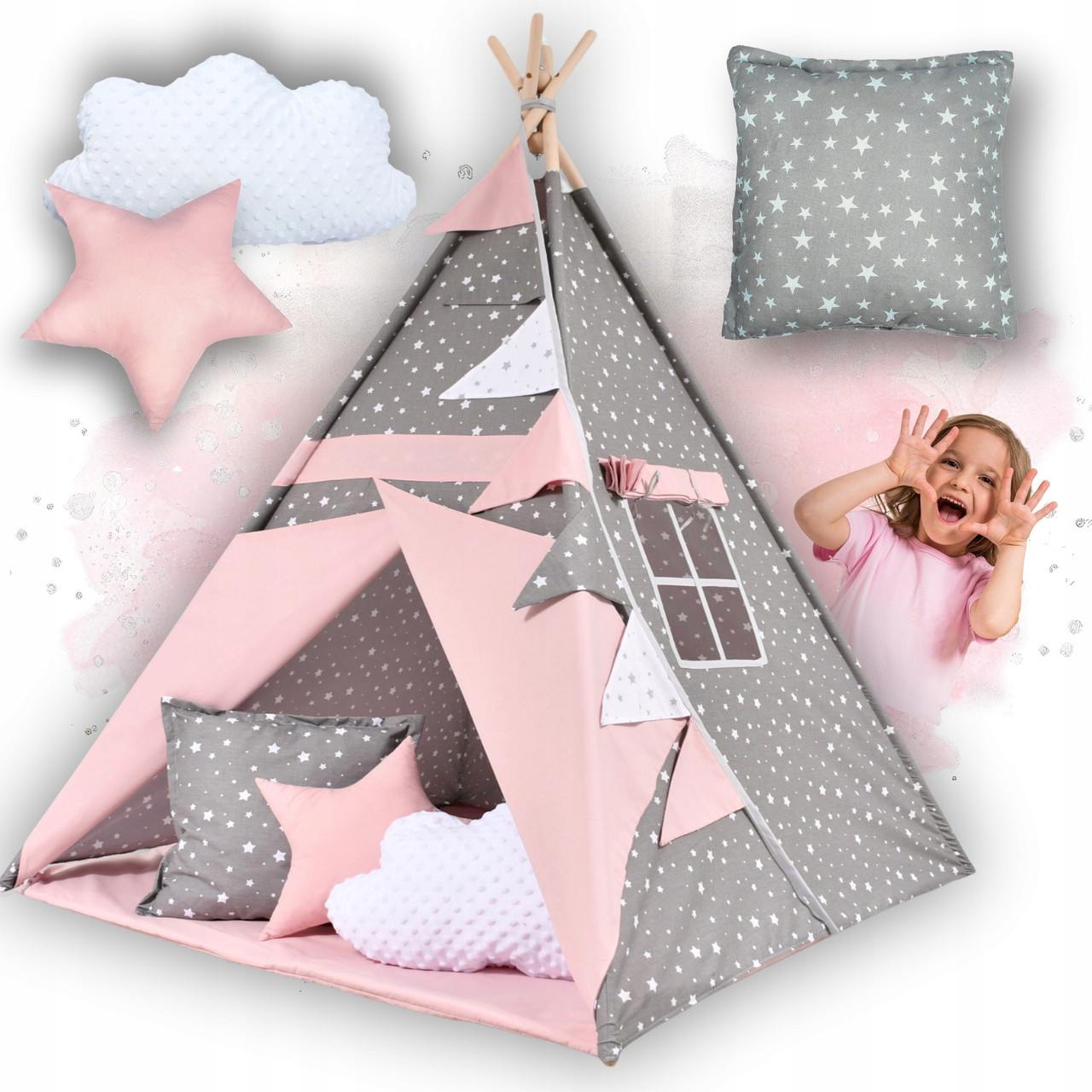 Намет типі для дітей вігвам подушки стабілізатор бавовна лампи, фото 1