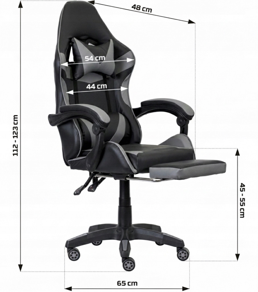 Крісло для геймера офісне обертове з екошкіри червоне, фото 1