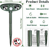 Репелент проти кішок, Ультразвуковий репелент від кішок, Сонячний репелент від щурів, Детерент для садів Великобританії, Вуличні, фото 4