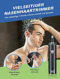Тример для волосся в носі, перезаряджуваний тример для волосся в носі зі світлодіодним дисплеєм, безболісний багатофункціональний, фото 4