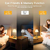 OUTON 2 шт. Бездротові настільні лампи, акумуляторна батарея 4000 мА·год Маленька сенсорна лампа, затемнюваний портативний, фото 2