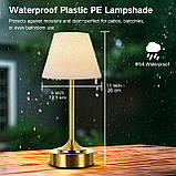 OUTON 2 шт. Бездротові настільні лампи, акумуляторна батарея 4000 мА·год Маленька сенсорна лампа, затемнюваний портативний, фото 5