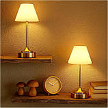 OUTON 2 шт. Бездротові настільні лампи, акумуляторна батарея 4000 мА·год Маленька сенсорна лампа, затемнюваний портативний, фото 7